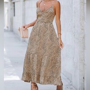 Cupshe Ayana Lace-Up Backless Maxi Dress Medium